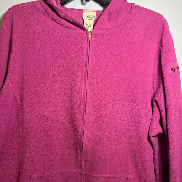 L.L. Bean women’s pink fleece full-zip hoodie. Size 2X - Picture 2 of 8